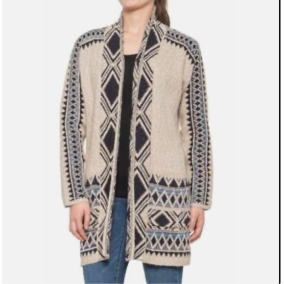 NWT Lucky Brand Aztec Open Cardigan size Medium - Picture 1 of 9